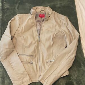 Guess Beige Leather Jacket